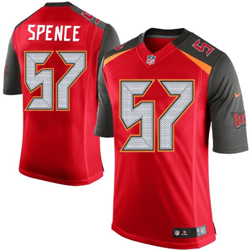 Men's Limited Noah Spence Nike Jersey Red Home - #57 NFL Tampa Bay Buccaneers